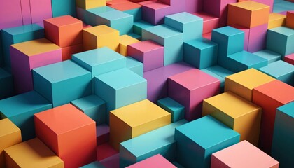 Naklejka premium Abstract 3D geometric colorful cubes background perfect for creative projects