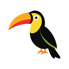 A keel billed toucan colorful vector art illustration