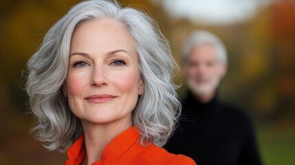 Smiling woman with short gray hair