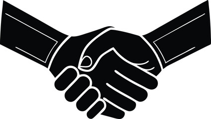 Hands clasping vector silhouette black minimalist graphic illustration design