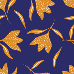 Christmas seamless pattern with berry and pine branch, winter design, hand drawn elements