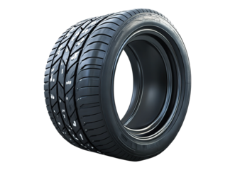 Car tires with white paint marks