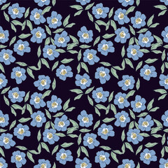 Christmas seamless pattern with berry and pine branch, winter design, hand drawn elements