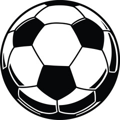 Obraz premium Black and White Vector Soccer Ball Illustration