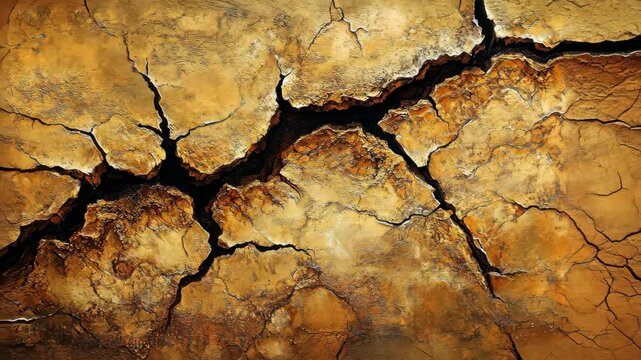 Dramatic cracking earth sequence revealing drought and natural textures
