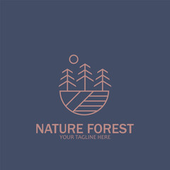 nature forest icon line art style icon vector illustration template design