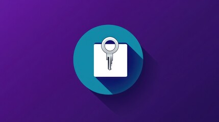 Key, Security, Abstract, Icon, Purple Background, Digital, Access, Graphic Design