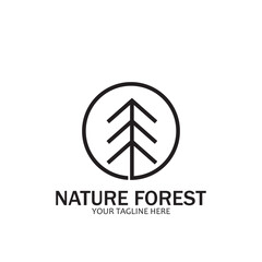 nature forest icon line art style icon vector illustration template design