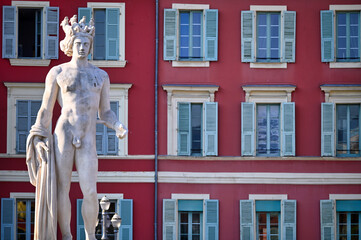 Apollo statue Place Massena in Nice, France