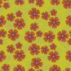 Beautiful Peonies. Seamless floral pattern. Flower Vintage background. Vector illustration. Gold foil and deep green. Template for textiles, wallpaper, paper.
