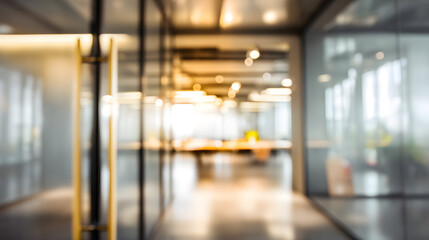 Dynamic workspace environment blurred office interior business focus modern design soft lighting
