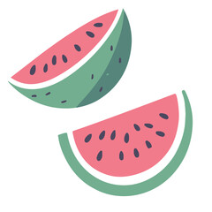 Flat design vector illustration of a watermelon