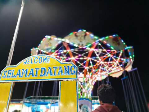 Ontang anting or merry-go-round. One of the rides at the night market