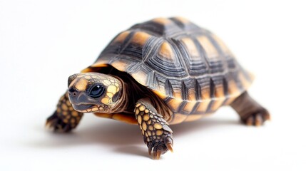 Obraz premium Turtle adventure a tiny terrapin's journey in nature close-up photography indoor setting cute concept