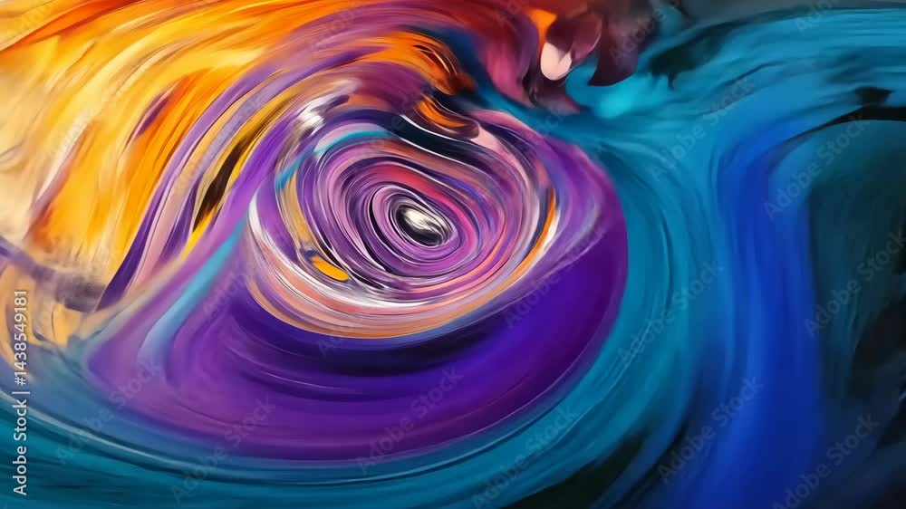 Poster vivid swirling abstract art sequence with dynamic color transition