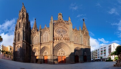 san juan bautista church showing its ornate gothic architecture in arucas gran canaria