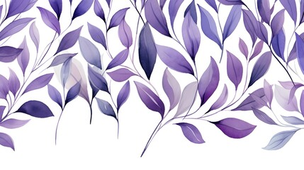 Elegant Olea Europaea Leaves and Branches Seamless Border on White Background