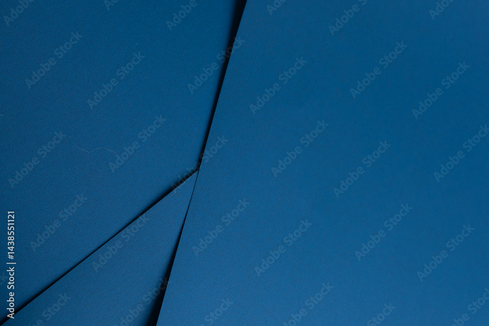 Poster blue paper texture with vibrant ocean blue and cobalt blue tones, smooth surface with geometric line