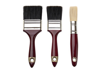Paint brushes set, artist tools for painting on transparent background
