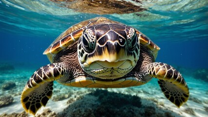 Fototapeta premium turtle swimming, Generative Ai