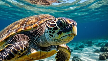 turtle swimming, Generative Ai