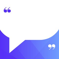 Speech Bubble Quote Frame on Blue Gradient Background | Editable Text Box Design Template