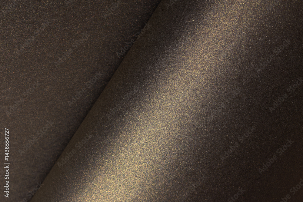 Aufkleber brown paper texture with sleek metallic bronze and antique gold tones, glossy pearlescent surface wi