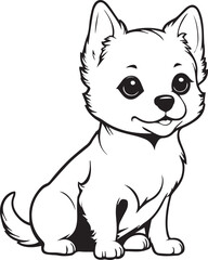 Obraz premium Adorable Cute Dog Vector Silhouette Clip Art Collection