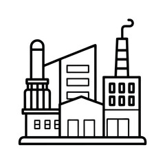 outline of a industrial factory line art vector