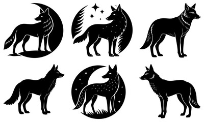 Obraz premium Coyote Silhouette vector