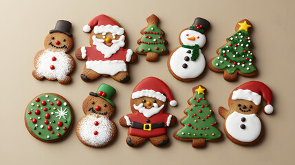 Fototapeta premium christmas, snowman, holiday, winter, santa, decoration, xmas, tree, snow, gift, toy, hat, claus, celebration, cute, new, happy, season, isolated, year, december, scarf, cold, cookie, new year