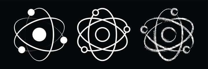 Atom Atomic structure formula orbiting electrons sketch hand dawn drawing vector illustration © RadiantForms