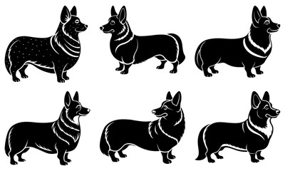 Naklejka premium Corgi Silhouette vector