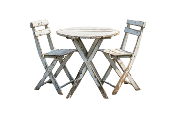Rustic Patio Table Set Isolated on Transparent Background PNG