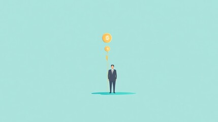 Businessman and coins