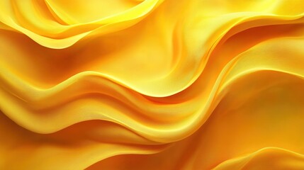 Fototapeta premium Close-up of flowing golden fabric with soft wave patterns