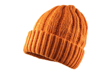 Cozy Folded Cuff Cap Isolated on Transparent Background PNG