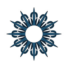 Blue Ornamental Floral Star Vector Design