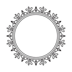 Elegant Black and White Doodle Monogram Frame Vector 3