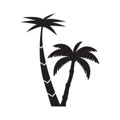 Obraz premium Palm tree summer logo template
