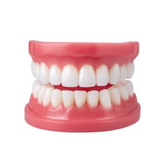Obraz premium A dental model showing human teeth and gums, isolated on a white background