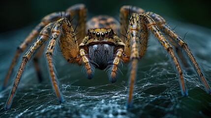Intricate spider web in a natural setting for insect photography, biodiversity, and wildlife visuals. 