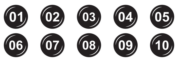Colorful Number Bullet points, infographics markers. Triangle number bullet point icon arrow set. Number Flags 1 to 10 Flat design isolated vector. Vector illustration