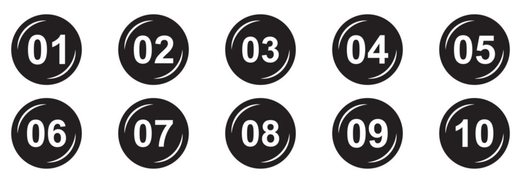 Colorful Number Bullet points, infographics markers. Triangle number bullet point icon arrow set. Number Flags 1 to 10 Flat design isolated vector. Vector illustration