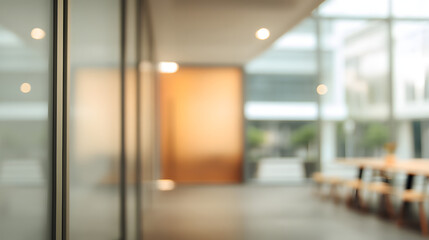 Dynamic business meeting setting in blurred office interior contemporary workspace modern atmosphere