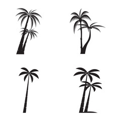 Obraz premium Palm tree summer logo template