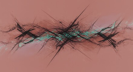 Fototapeta premium Abstract Lines on Coral Background