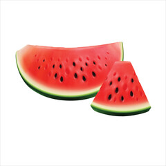 Sweet watermelon fruit isolated on white background