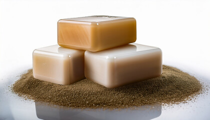 natural laundry soap on a transparent background for insertion