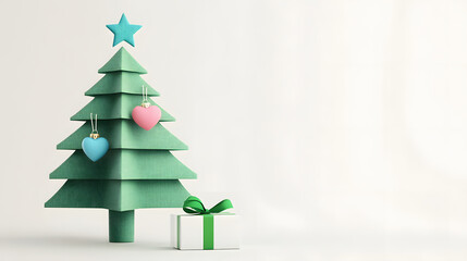 Fototapeta premium christmas, tree, holiday, winter, decoration, christmas tree, celebration, xmas, star, card, illustration, design, vector, new year, year, fir, season, merry, snow, green, new, gift, ornament, greetin